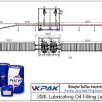 Automatic 200L Lubricating Oil Filling Line Automatikus 200L kenőolaj-töltő vezeték